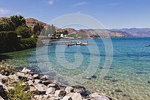 Tranquil Shoreline on Lake Chelan, Washington