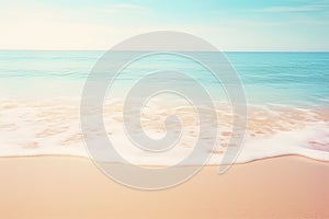 Tranquil Shoreline: Pristine Beach and Crystal-Blue Waters - Generative AI