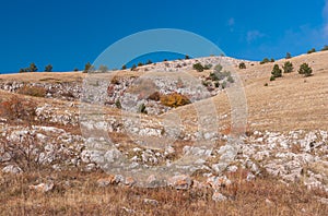 Tranquil sutumnal landscape on Babuhan Yaila natural reserve, Black Sea shore