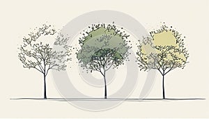 Pacífico de pequeno árboles minimalista diseno de acuerdo hecho 