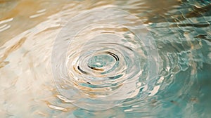 Tranquil water ripple with golden and blue reflections in natural light