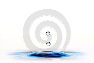 Tranquil waterdrop on white background
