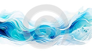 Tranquil Waterscapes Waves Watercolors and Serenity on White Background for Zenlike Banners photo