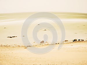 Tranquility and calm long exposure sea.  Natural romantic atmosphere