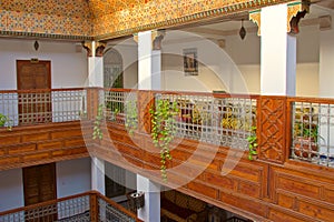 Tranquility and quietness in traditional riad in Fez Medina, Morocco