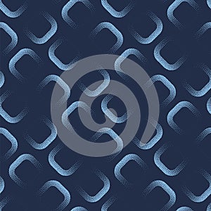 Tranquility Vibe Vector Seamless Pattern Trendy Dark Blue Abstract Background