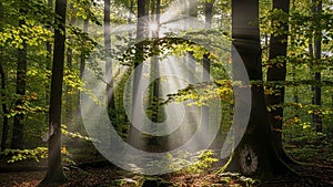 And tranquility of a woodland setting possibly in a temperate