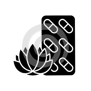 Tranquilizing supplements black glyph icon