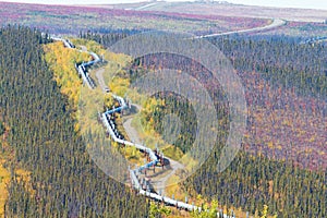 Trans-Alaska pipeline along Dalton highway to Pudhoe bay in Alaska