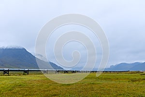 Trans-Alaska Pipeline System in Alaskan wilderness