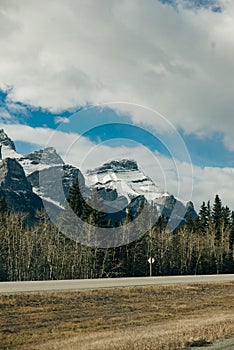 Trans-Canada highway in Banff National Park, showing the wildlife crossing overpass