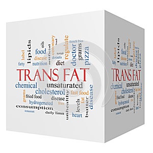 Trans Fat 3D Cube Word Cloud Concept