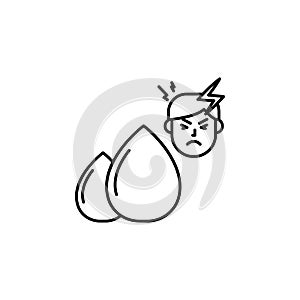 Trans fat, allergic icon. Element of problems with allergies icon. Thin line icon for website design and development, app