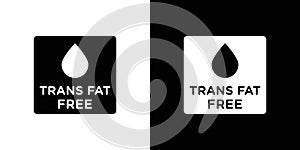 Trans fat free icon logo set vector