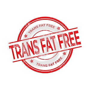 Trans Fat Free rubber red stamp isolated on white background.