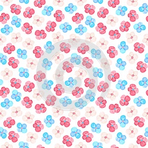 Trans pride - seamless pattern with flowers. LGBT art