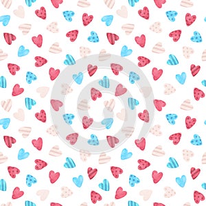 Trans pride - seamless pattern with hearts. LGBT art