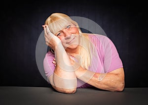 Trans Woman with Head Resting on Her Hand