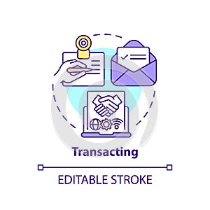 Transacting concept icon