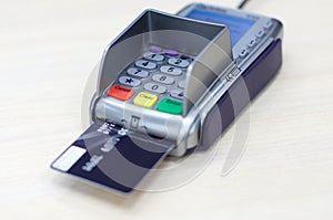 Transaction with credit debit card in