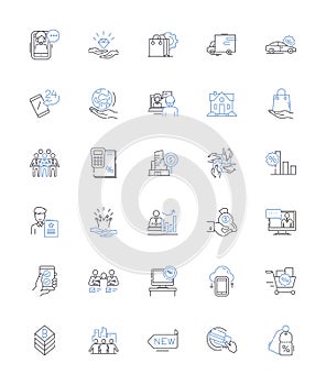 Transaction and income line icons collection. Revenue, Cash, Profit, Transactional, Earnings, Payment, Gross vector and