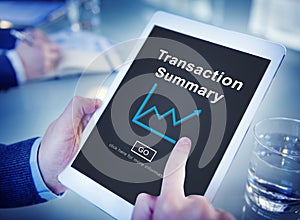 Transaction Summary Budget Balance Account Concept