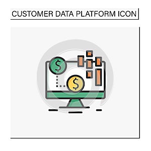Transactional data color icon