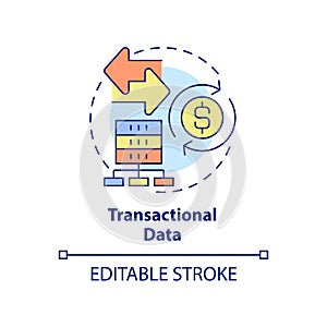 Transactional data concept icon