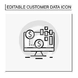 Transactional data line icon