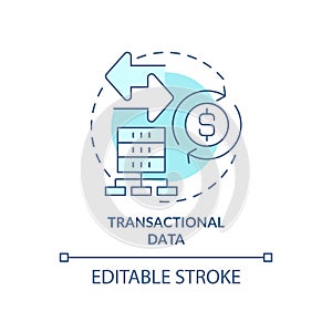 Transactional data turquoise concept icon