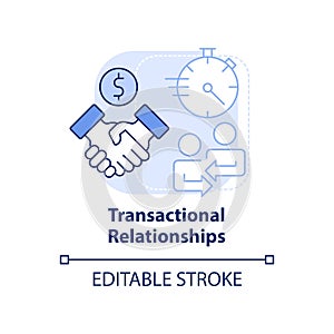 Transactional relationships light blue concept icon