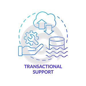 Transactional support blue gradient concept icon