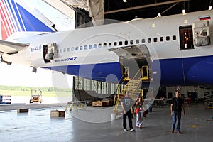 Transaero Boeing 747 under maintenance, Griffiss International Airport, Rome, NY