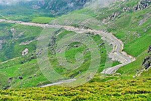 Transalpina mountain road in Romania in summer