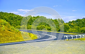 Transalpina Road curve warning sign, Romania