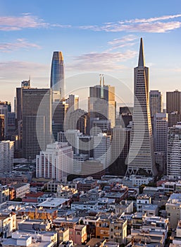 Transamerica Pyramid and Salesforce Tower