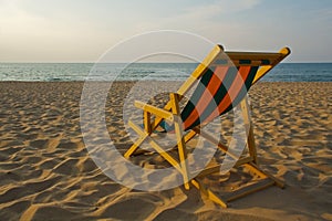 Transat at the beach at sunset