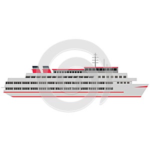 Transatlantic cruise liner ship isolated flat vector