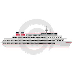 Transatlantic cruise liner ship isolated flat vector photo