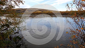 Transbaikalian river Ingoda in the fall.