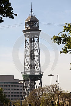 Transbordador Aeri del Port- ropeway in port. Barcelona