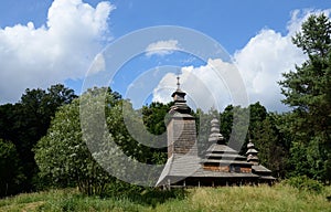 Transcarpathian Ukrainian wooden church,Kanora village,Europe