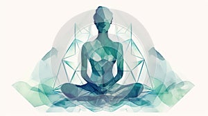 Transcendent Geometry: Lotus Meditation in Ethereal Tones