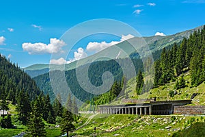 Transfagarasan landscape - tunnel through the mountain - mountain landscape