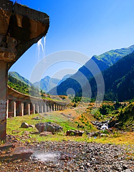 Transfagarasan mountain road and bridge