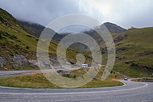 Transfagarasan pass in summer.crossing Carpathian mountains in Romania