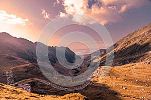 Transfagarasan pass in summer. Crossing Carpathian mountains in Romania, Transfagarasan is one of the most spectacular mountain