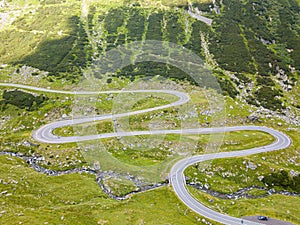 Transfagarasan pass in summer. Crossing Carpathian mountains in Romania, Transfagarasan is one of the most spectacular mountain