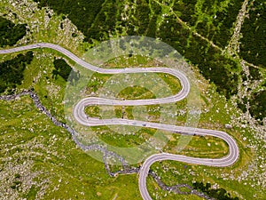 Transfagarasan pass in summer. Crossing Carpathian mountains in Romania, Transfagarasan is one of the most spectacular mountain