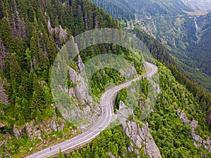 Transfagarasan pass in summer. Crossing Carpathian mountains in Romania, Transfagarasan is one of the most spectacular mountain